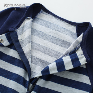 Personalized clothes baby boy newborn foot COVERED winter jumpsuit baby cotton romper with stripes - Product Image 4