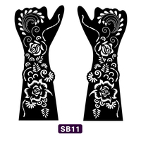 Pochoir de tatouage au henné temporaire personnalisé 2026 pour dessin floral – Pochoir complet pour tatouage au henné – Autocollant