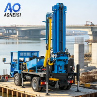 Foreuse hydraulique montée sur camion pour puits d'eau, profondeur 260m, capacité 4.95T, vitesse 50km/h, à vendre