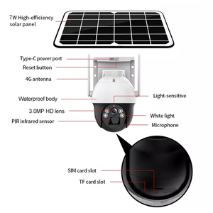 กล้องวงจรปิดพลังงานแสงอาทิตย์แบบหมุนได้ รุ่นใหม่ ขนาดเล็ก 2 นิ้ว ความละเอียด 3MP HD พร้อมแผงโซลาร์เซลล์ 7 วัตต์ รองรับ WIFI และ 4G (ตัวเลือกเสริม) มองเห็นภาพสีในเวลากลางคืนด้วยอินฟราเรด - Product Image 5