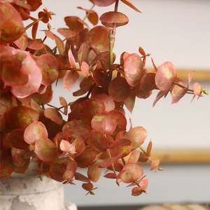 High Quality Silk Single Stem 58cm Red Green Eucalyptus Leaves for Home Wedding Party <strong>Brithday</strong> <strong>Decoration</strong> Flower Arrangement - Product Image 2
