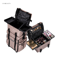 Chariot Nail Table Manucure Facile À Transporter Maquillage Boîte Cosmétique Sac Ensemble Maquillage De Stockage Roulant Maquillage Cas