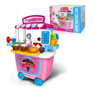 アイスクリームおもちゃふりフードトラックおもちゃプレイセット幼児の女の子のためのアイスクリームカート