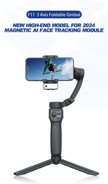 New L7C Pro Plus Phone Gimbal Stabilizer 5 in 1 with Face Tracking & Rotation AI Vision Mobile Phone Tripod & Tracker