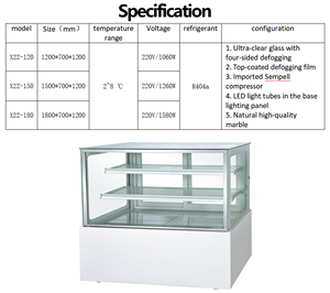 <span class=keywords><strong>Vitrine</strong></span> à gâteaux commerciale en verre hautement transparent, à économie d'énergie, avec réfrigérant R404a, pour café et restaurant - Product Image 6