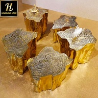 Meubles design de luxe de haute qualité en acier inoxydable en forme de racine Table à thé Groggery Lobby Table d'angle de salon