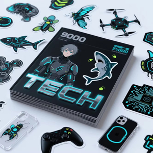 Etiquetas Adhesivas de Vinilo o PVC Transparente Fluorescente Luminoso, Personalizadas, Impresión de Etiquetas que Brillan en la Oscuridad - Product Image 5