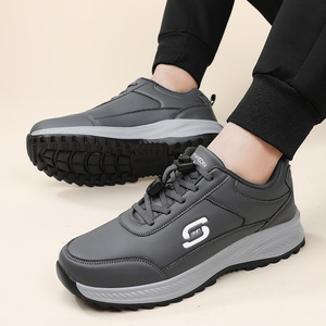 Zapatos para Caminar de Mujer, Cuero Vacuno, Punta Redonda, Impermeables, Color Sólido A666, para Personas Mayores, Cómodos para Viajar, con Logotipo de Goma - Product Image 4