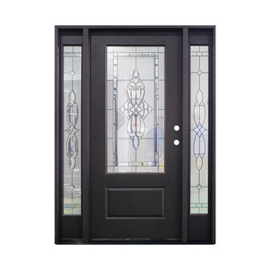 Juego de Puertas de <span class=keywords><strong>Entrada</strong></span> Modernas de 3 Hojas, Estilo Abatible, con Marco y Dos Paneles Laterales - Product Image 2