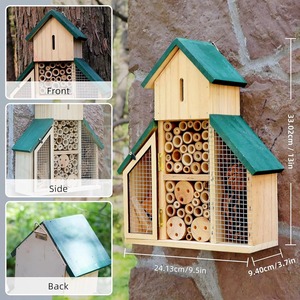 Casa <span class=keywords><strong>de</strong></span> Abejas Colgante <span class=keywords><strong>de</strong></span> Madera para Decoración <span class=keywords><strong>de</strong></span> Jardín, Hotel para Insectos, para <span class=keywords><strong>Mariposas</strong></span> y Mariquitas, <span class=keywords><strong>Refugio</strong></span> <span class=keywords><strong>de</strong></span> Bambú para Mascotas - Product Image 4