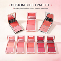 Palette de fards à joues crème en gros, marque privée, double couleur, waterproof, végétalien, avec pigments, blush chimique
