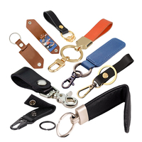 Porte-clés en cuir de vachette véritable de qualité supérieure, logo gravé au laser personnalisé, quincaillerie en alliage, style vintage, pour cadeaux d'affaires