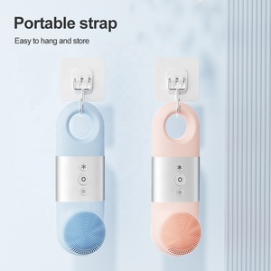 Oem ODM xách tay điện Silicone mặt làm sạch bàn chải 2-in-1 vẻ đẹp thiết bị cho an toàn đầu tẩy da chết rung công nghệ - Product Image 2