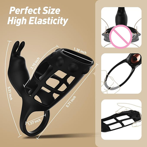 <span class=keywords><strong>Anneau</strong></span> <span class=keywords><strong>vibrant</strong></span> pour pénis, gaine pénienne vibrante avec 10 modes de vibration, jouets sexuels pour adultes pour hommes, <span class=keywords><strong>anneau</strong></span> pénien, stimulation du clitoris et du point G - Product Image 2