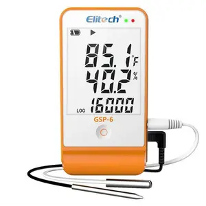 Elitech-Registrador de datos de temperatura y humedad sin papel multiusos, dispositivo registrador de datos LCD de temperatura y humedad, 2 unidades