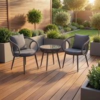 Ensemble de chaises de balcon et de terrasse en rotin PE pour hôtel, maison d'hôtes, loisirs, avec petites tables basses