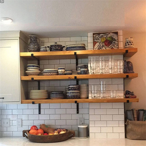 SSR Wall-Mounted Triangle Brackets <b>Metal</b> <b>Shelving</b> Support Ironwork <b>Rack</b> Straight Shelf Stand Powder Coated Black - Product Image 5