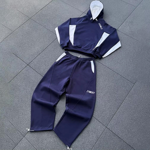Fabricant de survêtements personnalisés, ensemble jogging, pantalon de survêtement ample et sweat à capuche, ensemble deux pièces, survêtement surdimensionné épais pour hommes - Product Image 1