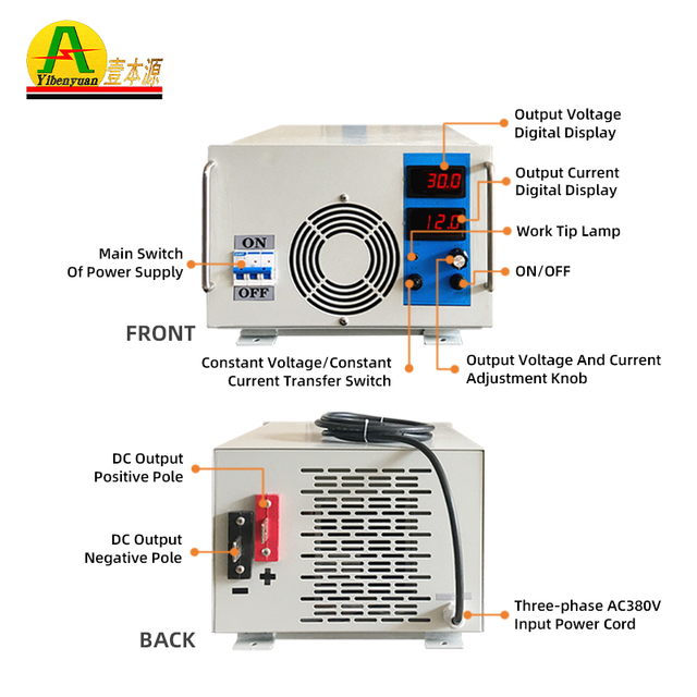 Ac to Dc Adjustable 220v to 360v Bench Power Supply 25a 9000w With Electroplating Rectifier