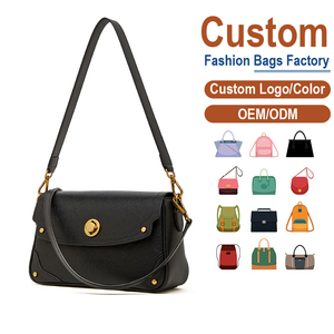 Sac à main de luxe en cuir véritable pour femme, rayé, noir, avec rabat et fermoir doré, en cuir de vachette pleine fleur, utilisation été/hiver, antivol - Product Image 1