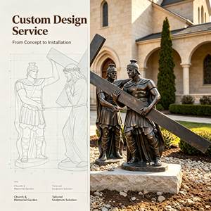 Statue de Jésus grandeur nature en bronze, sculpture religieuse <span class=keywords><strong>des</strong></span> 14 stations du chemin de croix pour église, jardin, extérieur, bronze coulé - Product Image 4