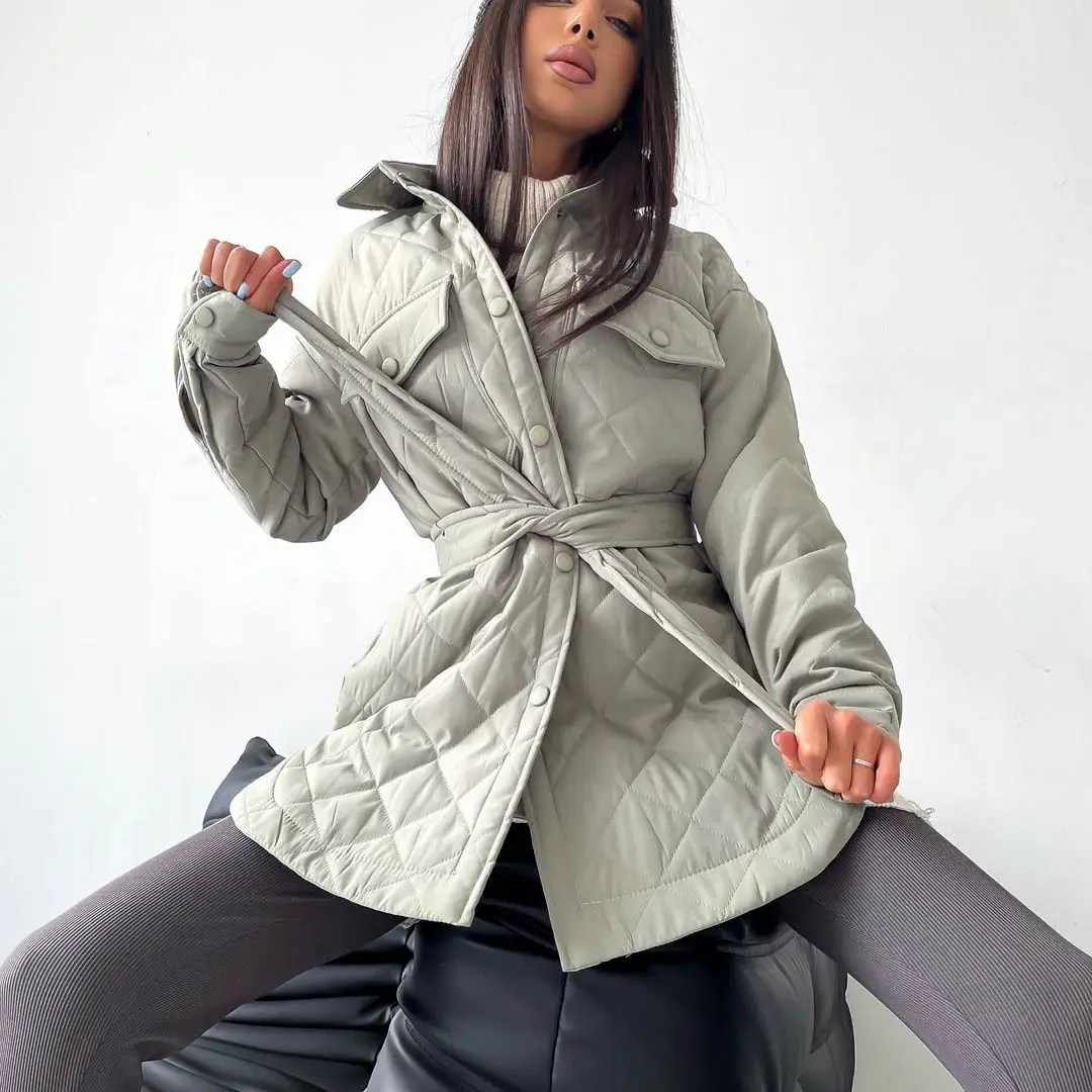 2022 Winter New Arrival Lapels Long Coat Warm Puffer Jacket Women's Down Coats Breasted Thickened Quilted Jackets