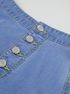 Women's High Waist Mermaid Jeans <b>Skirts</b> <b>Long</b> Custom Denim Button Decoration Slit Solid Pattern High Quality Knitted for <b>Summer</b> - Product Image 5