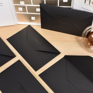 بطاقات تهنئة فاخرة من الورق المقوى بتصميم عتيق أسود مع مغلفات، مثالية للأعمال الصغيرة - Product Image 5