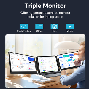 Bulk 14 Inch Triple Screen Laptop Monitor 1200P IPS Foldable Extender with <b>USB</b> <b>C</b> <b>HDMI</b> for Office and Trading - Product Image 6
