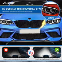 Faros Delanteros HETOP F22 2014-2021 Serie 2, Actualización de Doble Color, LED DRL Modificado, Estilo Ikon, Plug and Play, Ojo de Ángel para BMW