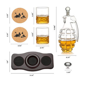 Juego de decantador de whisky, juego de decantador de licor en forma de <span class=keywords><strong>Granada</strong></span> con 2 vasos, regalo para beber Scotch Bourbon para hombres y mujeres - Product Image 2