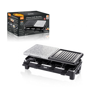 Machine à griller le fromage RAF, Parrilla De Queso, 1500W, <span class=keywords><strong>raclette</strong></span> pour 8 personnes avec plaque en pierre pour les fêtes en famille - Product Image 1