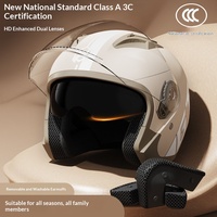 Casque de moto électrique ABS certifié 3C, nouvelle norme nationale A2, pour femmes et hommes, demi-coque, chaud pour l'hiver, sécurité