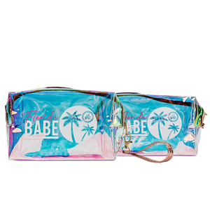 Wholesale Custom Shiny Cosmetics Makeup <strong>Bags</strong> Promotion Pvc Laser Holographic clear Travel Toiletry <strong>Bag</strong> <strong>rainbow</strong> <strong>Bag</strong> - Product Image 2