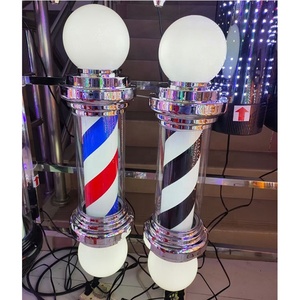 Hiện Đại Red Blue Barber Cực Đầy Đủ <span class=keywords><strong>Led</strong></span> Xoay Đăng Ánh Sáng 75Cm Lý Tưởng Tùy Chỉnh Chiều Cao Và Màu Sắc Với Pin Cho Salon Tóc - Product Image 6