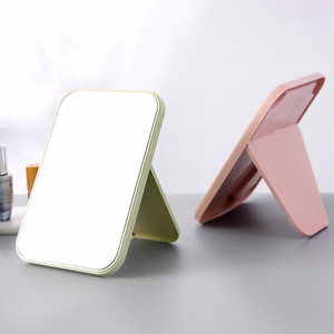 Creative <b>Makeup</b> <b>Mirror</b> Portable Folding Cosmetic <b>Mirror</b> For Desk Bedroom Dormitory Use Pink And Gray Colors - Product Image 2