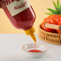 Botol Plastik PET Tekan 40mm Kaliber 200ml Stoples Makanan Kosong Dengan Tutup Flip Top  Set Kombinasi Kemasan Saus Ketchup