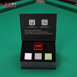 Kit de <span class=keywords><strong>craie</strong></span> de billard R-QK ASN 3 pièces avec étui magnétique en métal, 4 couleurs, haute friction, antidérapant, accessoire de billard professionnel, vente en gros - Product Image 1