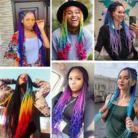 Vente en gros de cheveux synthétiques africains de couleur unie, 165g, 82 pouces, en fibre Yaki, ignifuges, pour tresses
