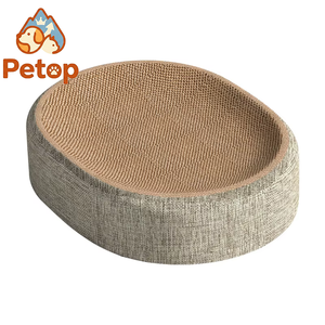 Petop Arbre à chat moderne, griffoir ovale avec nid intégré, panneau en sisal tressé résistant à l'usure, anti-griffures, sans miettes, accessoire d'agrépement - Product Image 1