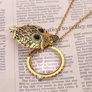 Mg12098 4x आवर्धक ग्लास स्लाइडिंग शीर्ष चुंबक पेलेंट नेकलेस चेन मैग्निफायर 30 "(फ़ाइल उल्लू) - Product Image 5