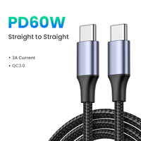 Câble USB Type C vers USB C 60W 100W pour Macbook iPad Samsung Xiaomi, chargeur rapide PD, cordon de charge rapide 3A, câble USB C rapide