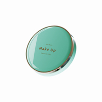 10g Mini forme ronde vert clair en plastique Compact poudre conteneur vide Blush emballage maquillage poudre étui