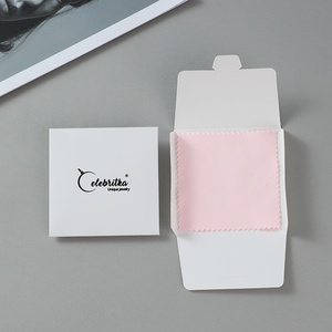 Chiffons de nettoyage pour bijoux en argent avec logo personnalisé, pour bague, collier, bijoux, en microfibre, emballés individuellement - Product Image 5