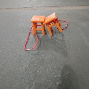 Ensemble mini-chaise et tabouret orange avec corde rouge pour enfants, jouet de mobilier portable - Product Image 3