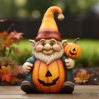 Figurine de citrouille lumineuse d'Halloween en résine pour la décoration intérieure et extérieure de jardin, cour et maison