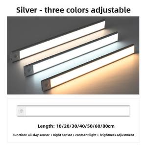 Sensor de movimiento recargable debajo de la luz del Gabinete Lámpara de armario LED inalámbrica magnética para escaleras y uso en el mostrador interior - Product Image 6