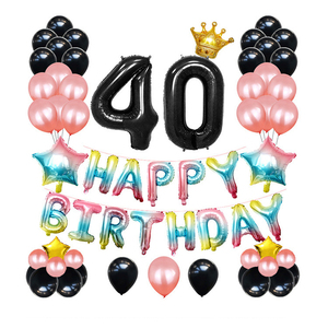 Actory-Juego de globos de feliz cumpleaños, de feliz cumpleaños decoración de fiesta, letras y números, película de aluminio de látex - Product Image 3