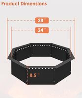 Mocomax – Anneau de foyer moderne mat sans fumée, diamètre extérieur 28 pouces, diamètre intérieur 24 pouces, grand foyer en acier massif pour brûler du bois