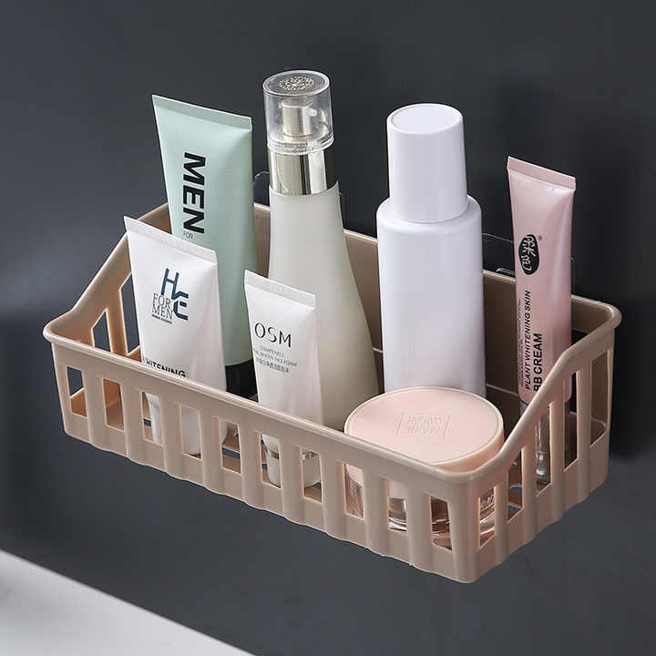 Colorful Bathroom Perforation-free Seamless Storage Rack Bathroom Wall ...